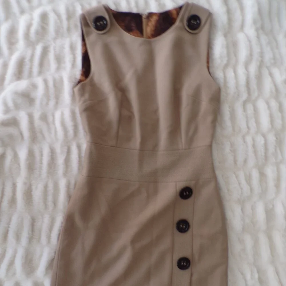 NWOT Dolce & Gabbana tan neutral wool mini y2k dress 40/S